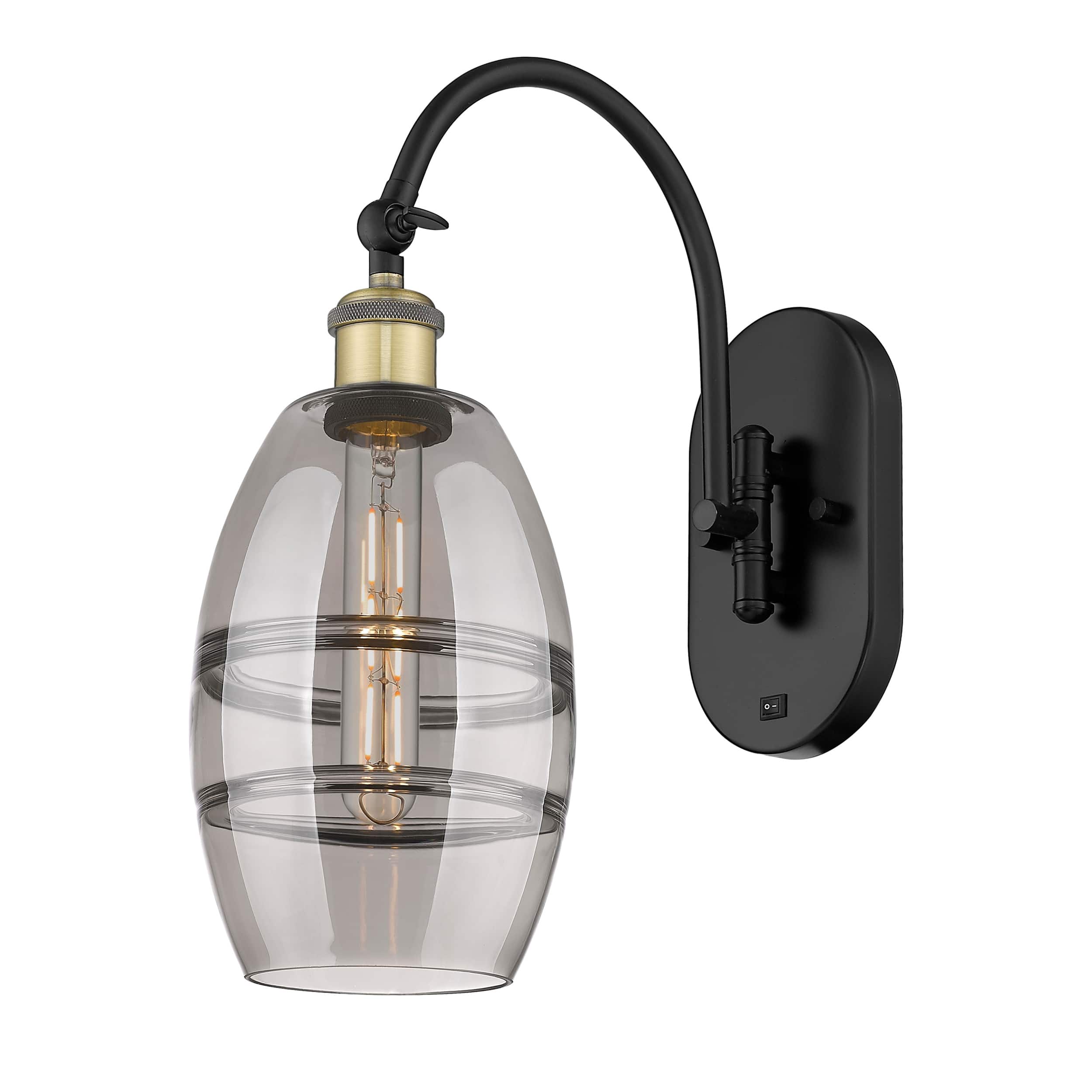 Option Black Antique Brass / Light Smoke Shade