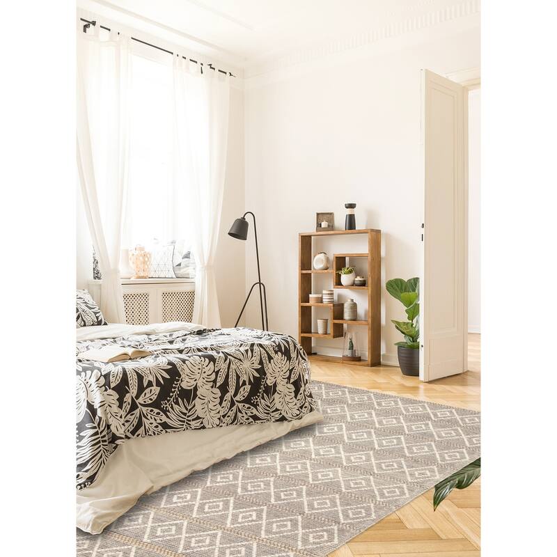 ECARPETGALLERY Braid weave Sienna Taupe Wool Rug - 4'11 x 8'4