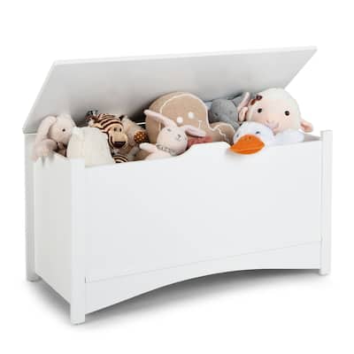 Gymax Kids Toy Box Large Wooden Flip-Top Storage Chest Organizer Bench