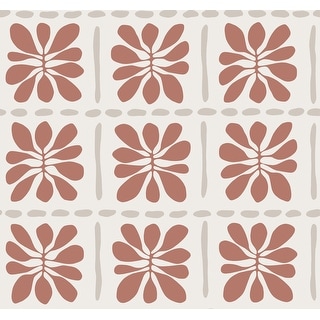 York Wallcoverings Mimosa Fleur Terracotta Wallpaper