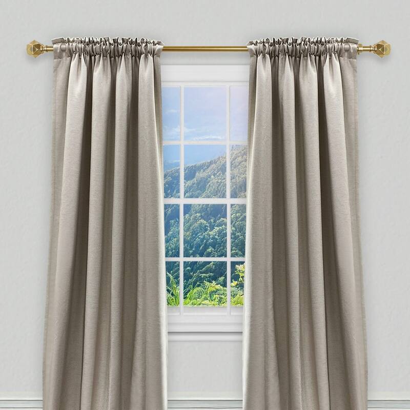 Lumi 3/4" Single Curtain Rod Set Champagne- Geometric finials