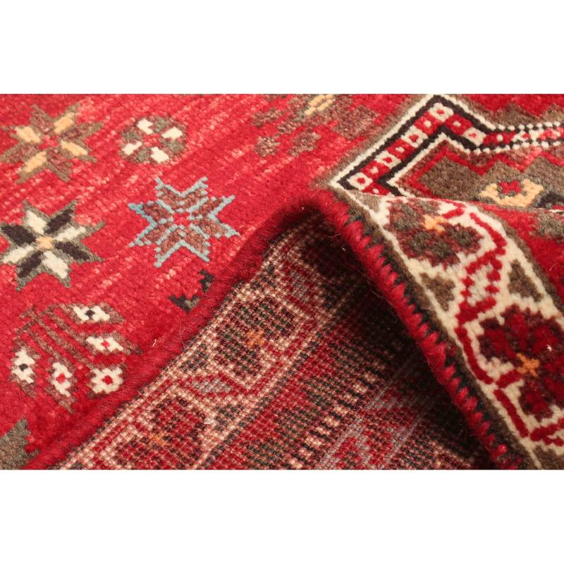 ECARPETGALLERY Hand-knotted Andelz Red Wool Rug - 3'7 x 5'0