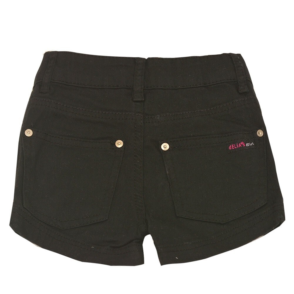 Shop Girls Black Rivet Back Pockets Lace Up Metal Eyelet Side