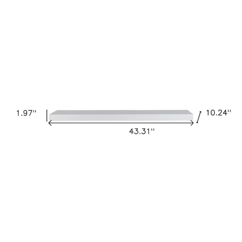 HomeRoots 75" White Wooden Wall Mounted Floating Shelf