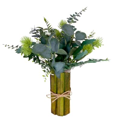 Puleo International 16" Artificial Spring Flower Bouquet, Green