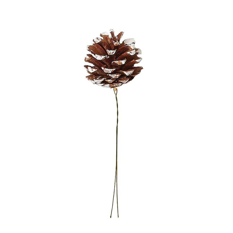 3" White Tip Pine Cone Pick, Set of 12 - 8