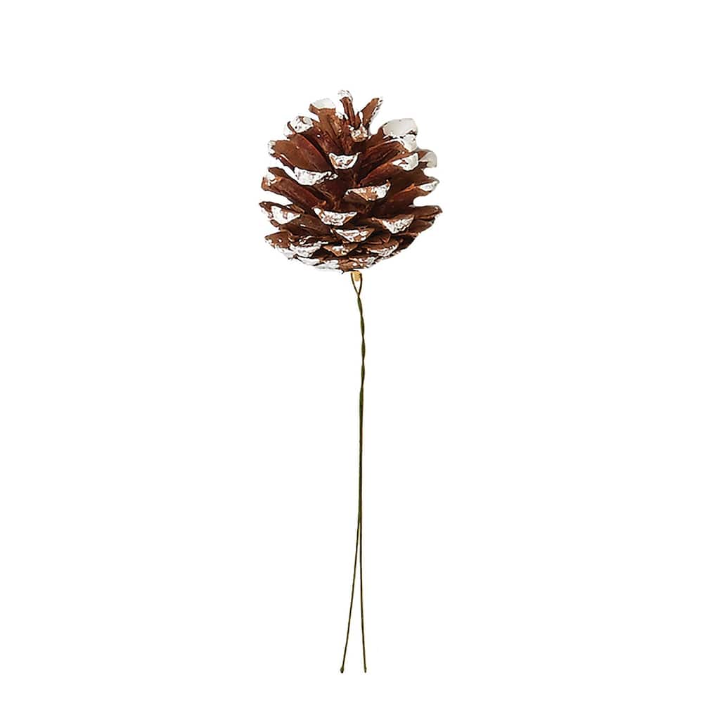 3" White Tip Pine Cone Pick, Set of 12 - 8