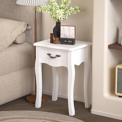 Stylish Floor-standing Storage Table with Drawer and Curved Legs for Versatile Use