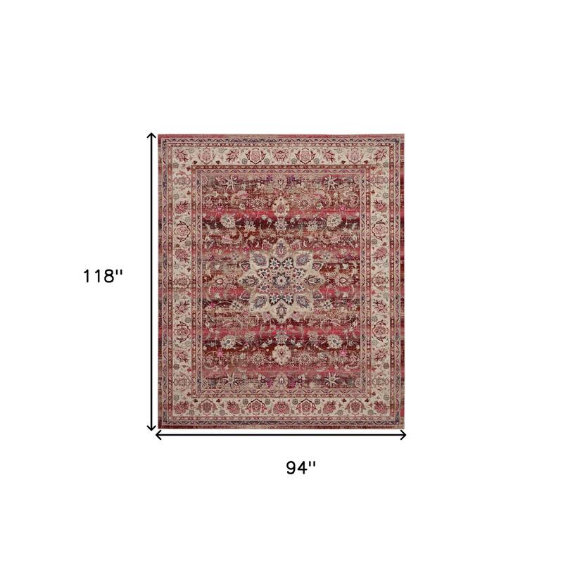 HomeRootsFloral Transitional Rectangle Area Rug - 118' X '94' X '0.5