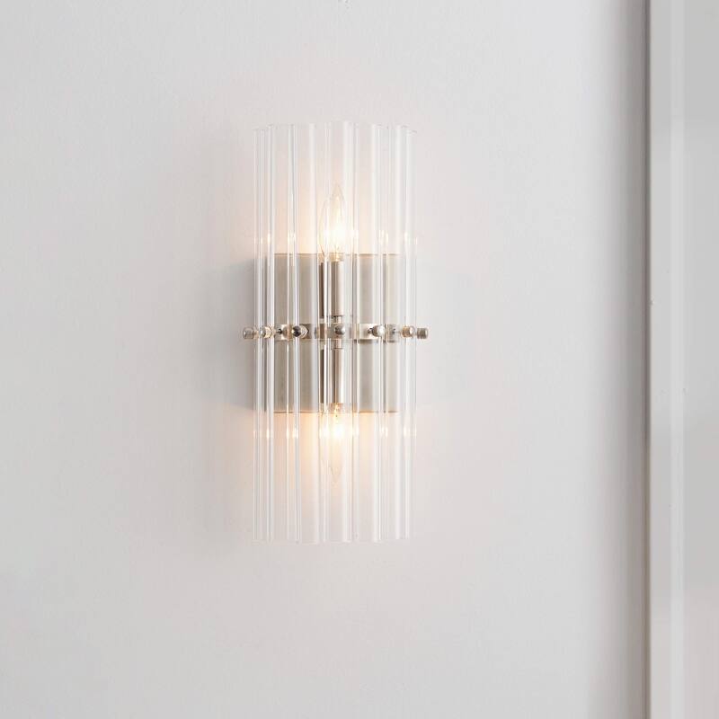 Casandra 2-Light Crystal Glass Bar Wall Sconce