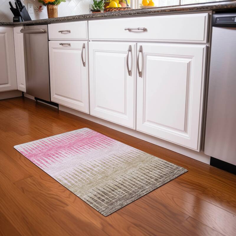Premium Washable Super Soft Modern Spikes Mayfield Rug - Pink - 1'8" x 2'6"