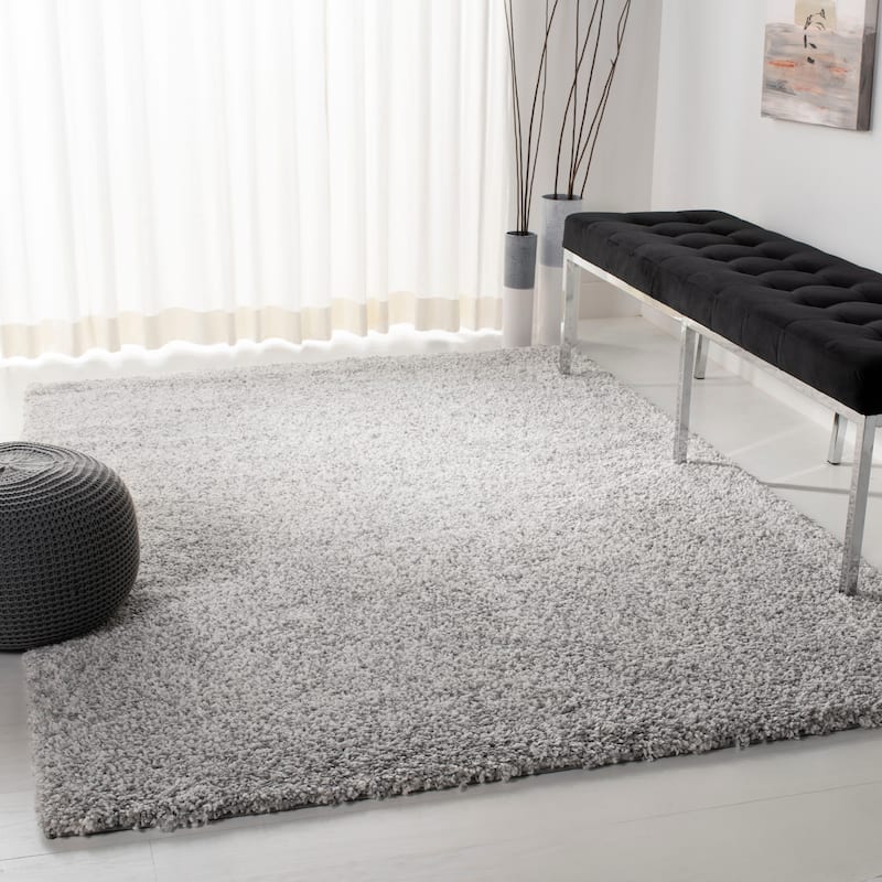 SAFAVIEH Royal Shag Soffia 2-inch Thick Rug - 5'3" x  7'6" - Light Grey - Rectangle