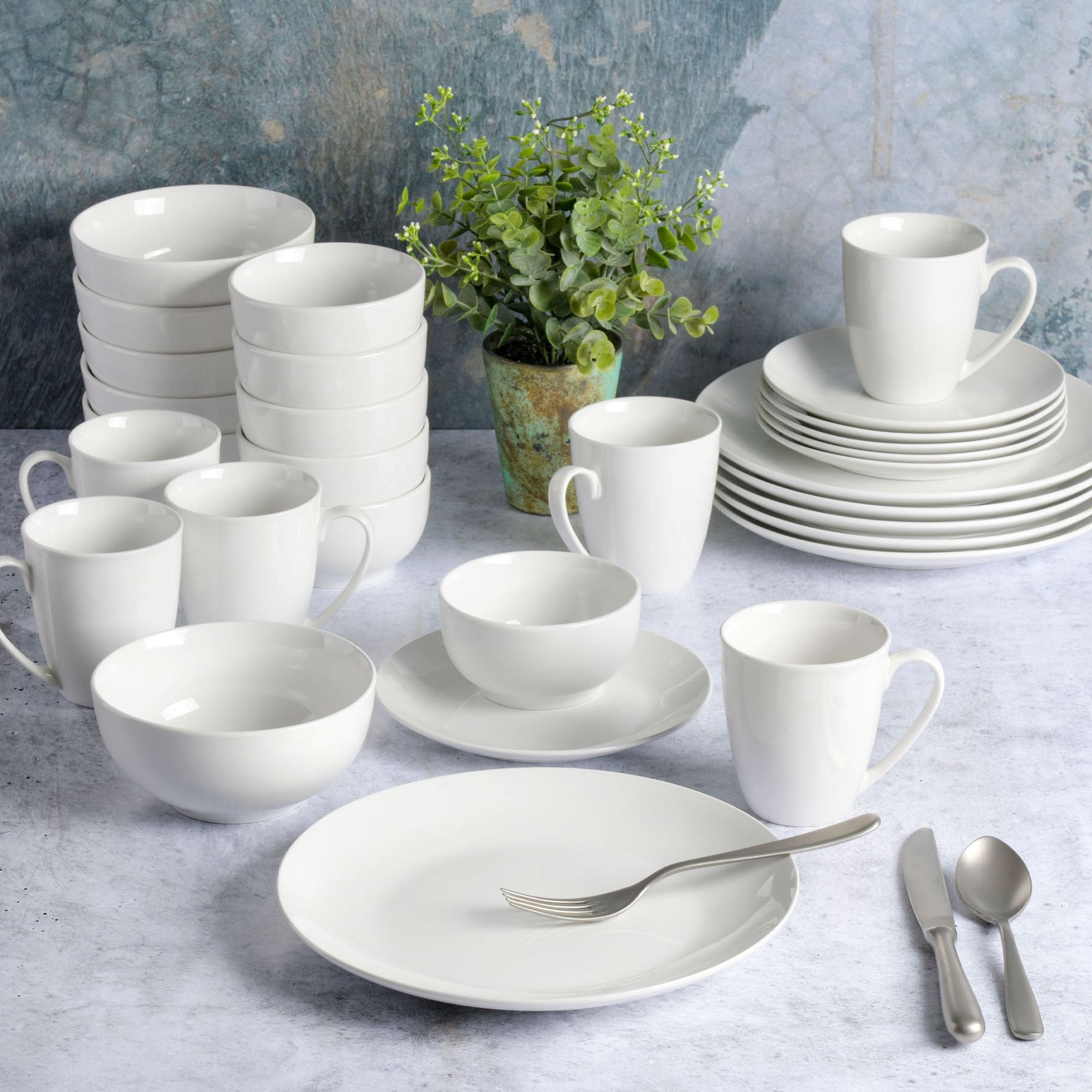 Gibson Home Ogalla 30-Piece Dinnerware Set White Overstock