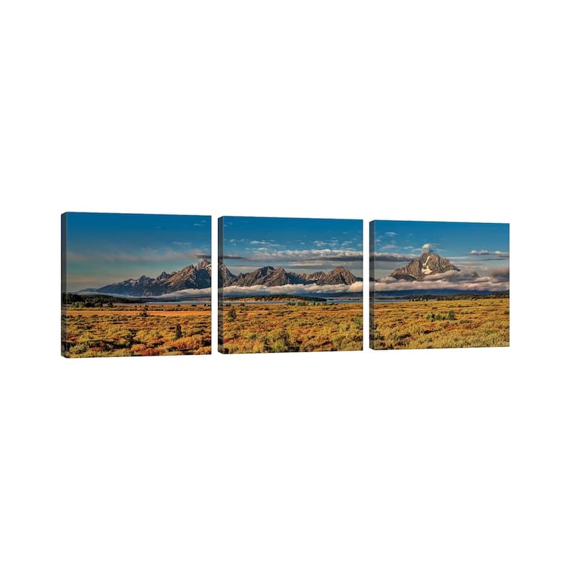 iCanvas "Grand Tetons Panorama " by OLena Art 3-Piece Canvas Wall Art Set