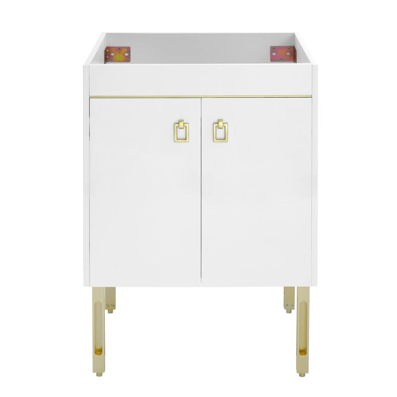 Swiss Madison SM-BV710-C Lumiere 24" Single Free Standing Vanity - White / Gold - Painted