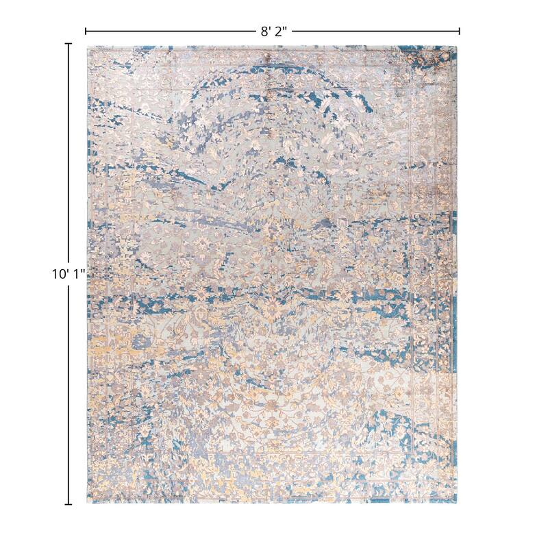 Ikat One-of-a-Kind Hand-Knotted Area Rug - Gray, 8' 2" x 10' 1" - 8' 2" x 10' 1"