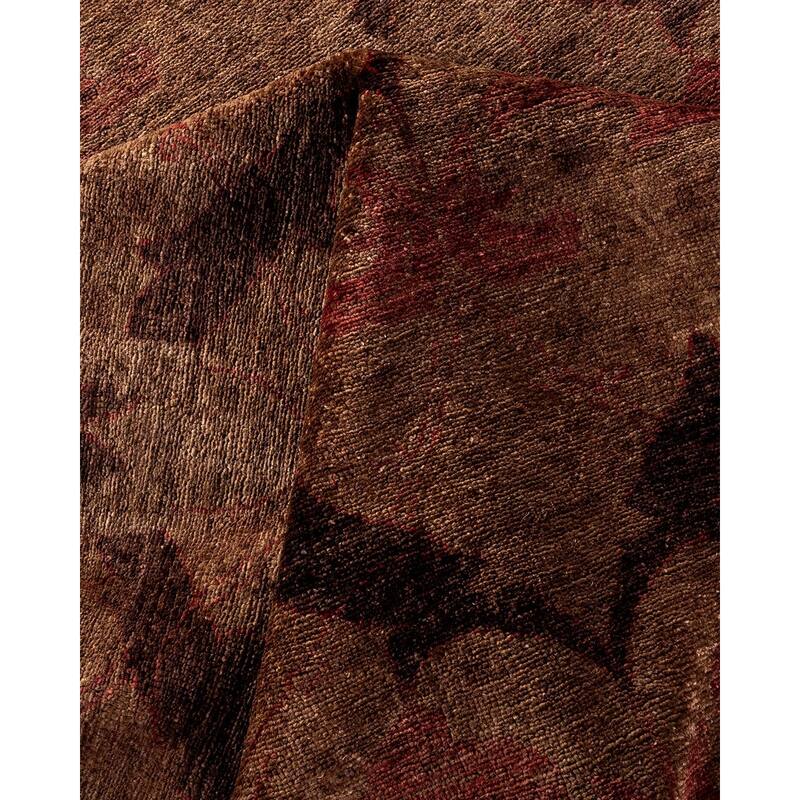Overton Hand Knotted Wool Vintage Inspired Modern Contemporary Overdyed Gray Area Rug - 7' 10" x 9' 9"