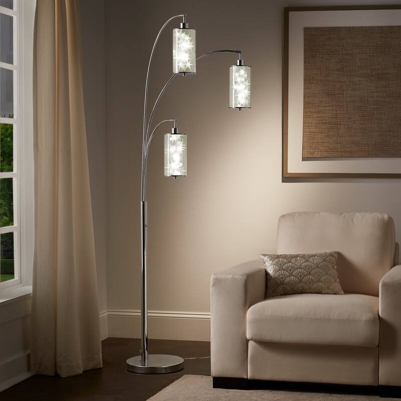 Aries Chrome 3-Light Star Tree Accent Floor Lamp by iNSPIRE Q Bold