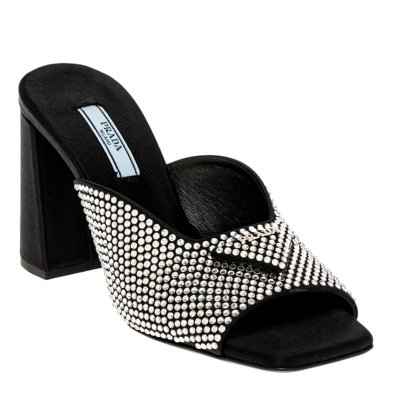 Prada Crystal Embellished Mules - 37 EU