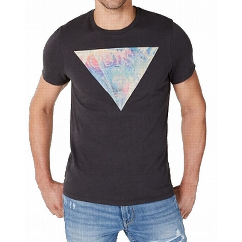 Shop Guess Mens Gray T Shirt Size Xl Multicolor Logo Graphic Crewneck Tee Overstock 31757250