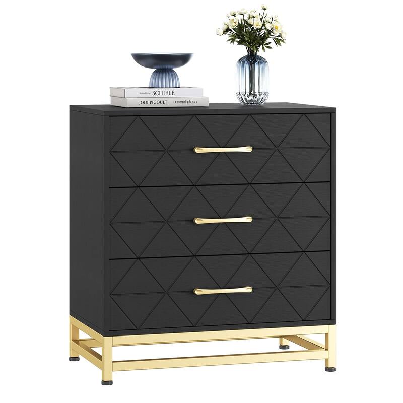 3/4 Drawer Wood Dresser for Bedroom, Modern Storage Chest for Closet