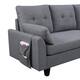 Modern Sectional Sofa Couch L Shaped With Chaise Storage Ottoman and Side Bags For Living Room
