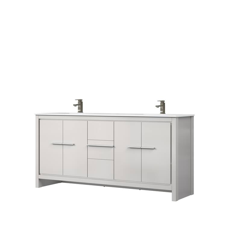 Lafarre Bath Vanity Quartz Top, Sink and Gun Metal Faucet