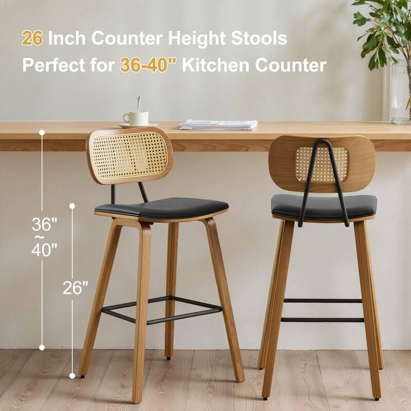 26-Inch Upholstered Counter/ Bar Stools Set of 2 or 3 - 35.1"H x 17.7"W x 19.5"D