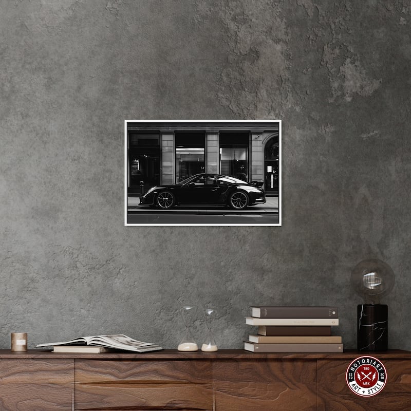 Notoriart City Streets Car Framed Car 1 Piece Canvas Wall Art