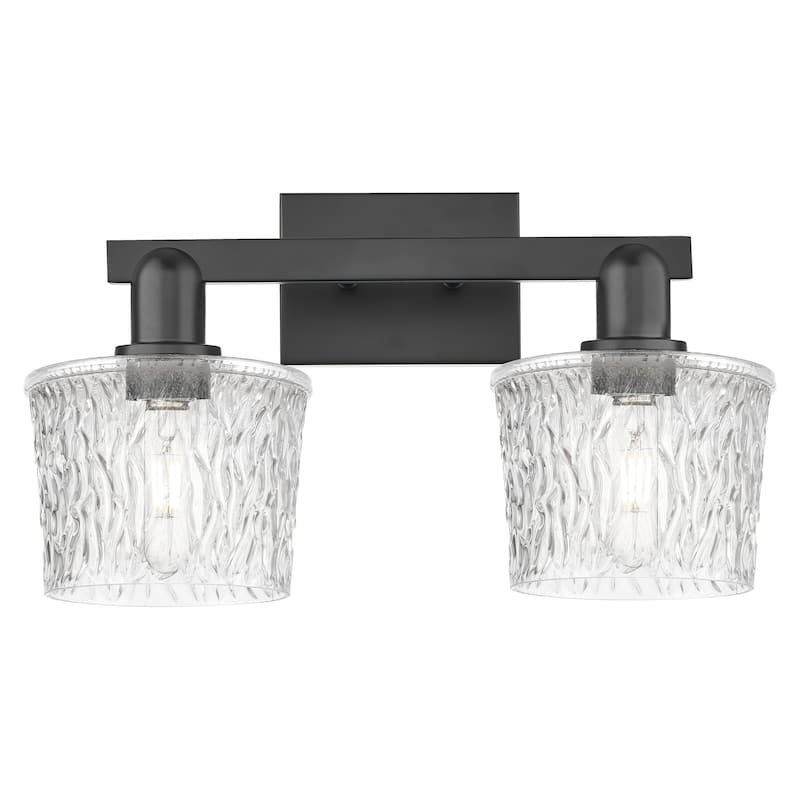 Innovations Lighting 716-2W-11-18 Niagara Vanity Niagara 2 Light 18" - Matte Black / Clear