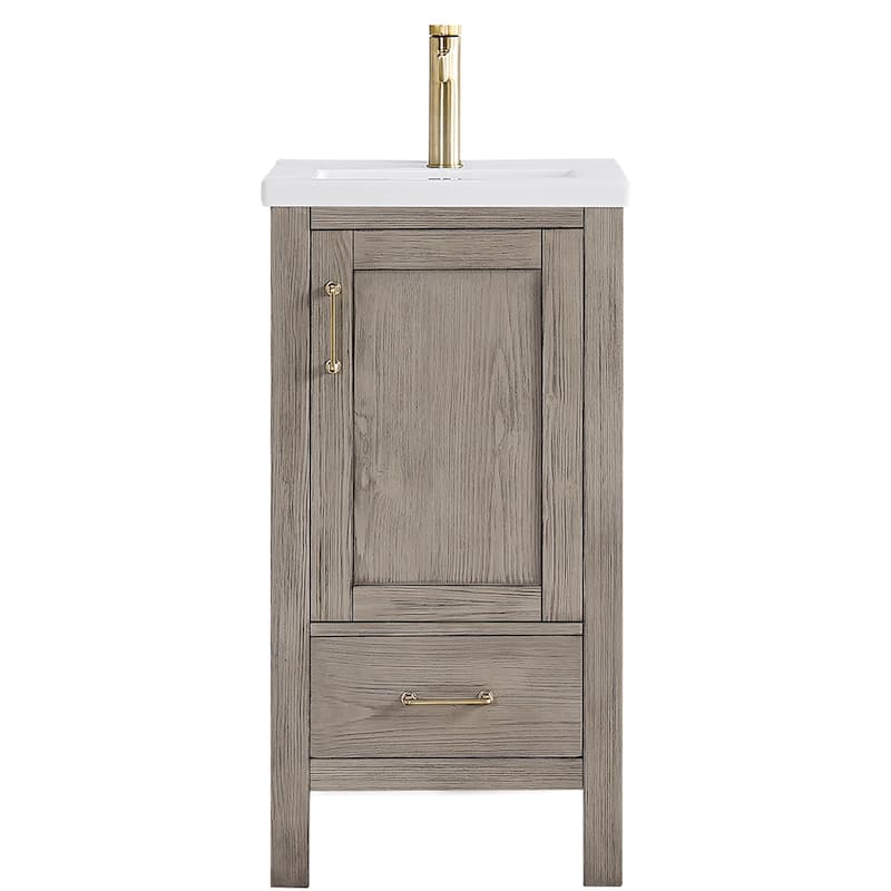 Gela Single Bath Vanity with Ceramic Basin Top without Mirror