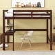 preview thumbnail 2 of 5, Twin Loft Bed with built-in desk,Espresso
