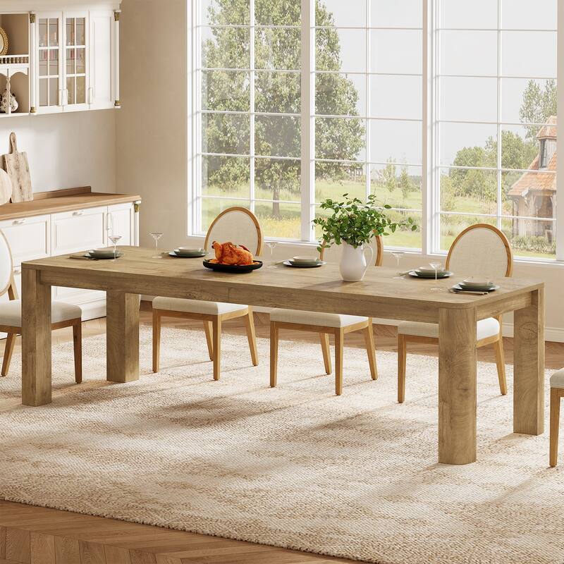 78.7-Inch Farmhouse Kitchen Table with Rounded Edges