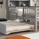 preview thumbnail 5 of 7, Gray Pine Wood Twin Size House-Shaped Bed with Trundle and Storage Headboard