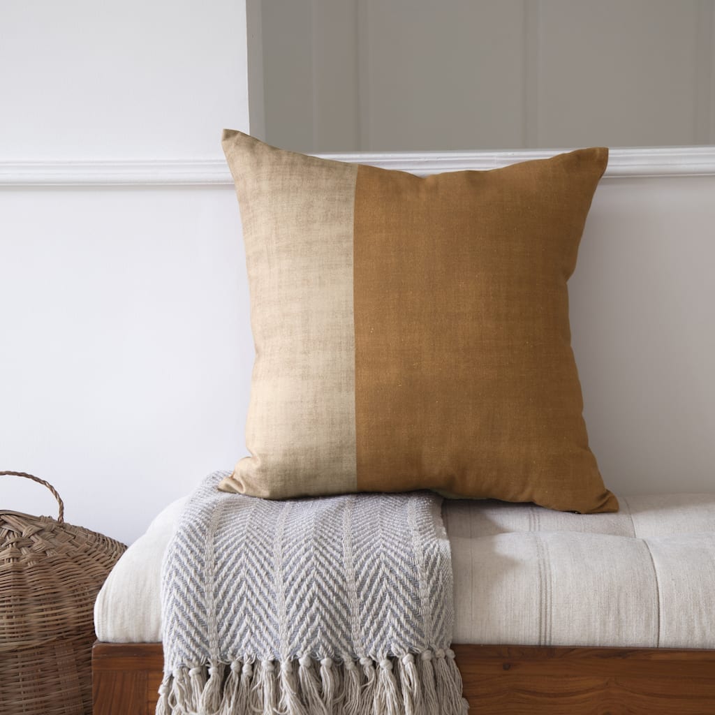 Sevita Patchwork Contemporary Printed Hand-Woven Indoor Throw Pillow