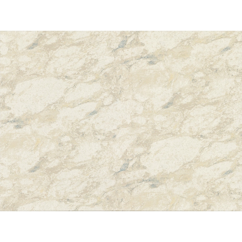 Brewster Carton Cream Faux Marble Wallpaper - 27.5in x 396in x 0.025in