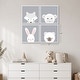 preview thumbnail 2 of 6, Cuddly Critters by Ann Kelle 4-Piece Framed Art Set - 16x16x4