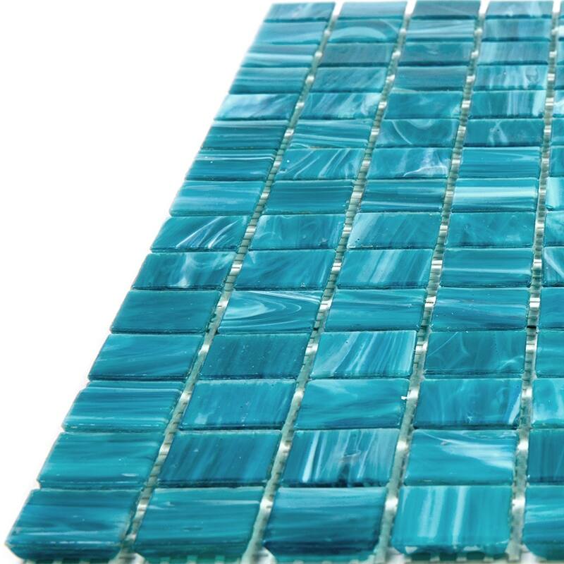 Apollo tile 12" x 12" Celestial Glossy Pacific Blue Glass Tile (20 sq ft/case) - 20 Pack