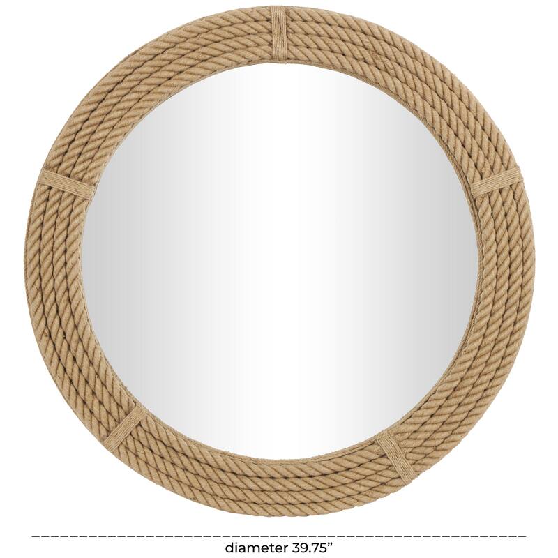 Jute Rope Rope Room Wall Mirror - Brown - Roche River Decor