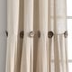 preview thumbnail 4 of 152, Lush Decor Linen Button Single Panel Window Curtain 108"L x 40"W - Dark Linen