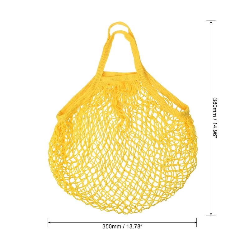 Cotton Mesh Bag, 15x13.8" Mesh Net String Grocery Bags, 2Pcs