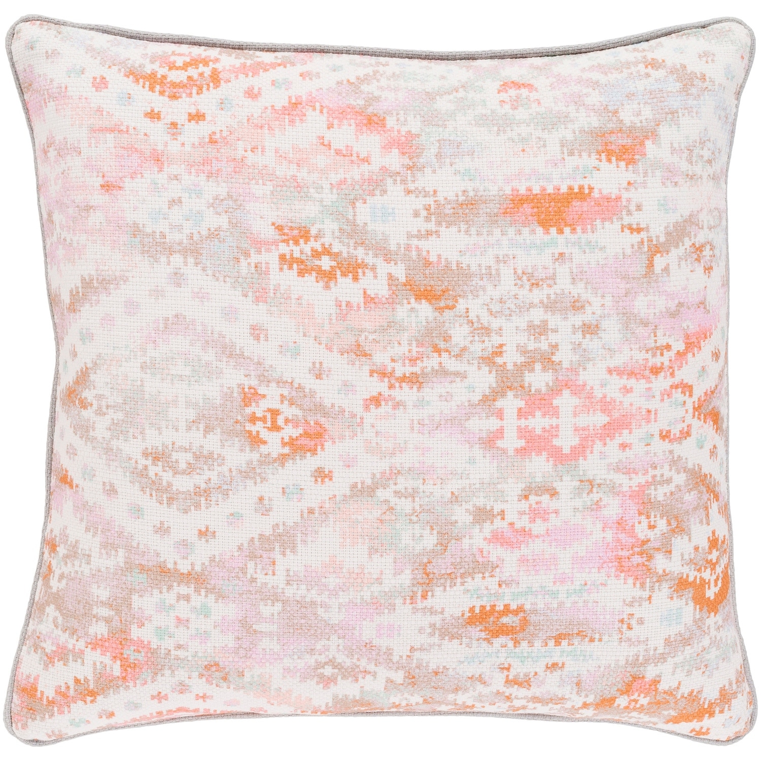 Ankita Traditional Bright Pink Feather Down or Poly Filled Throw Pillow 20-inch