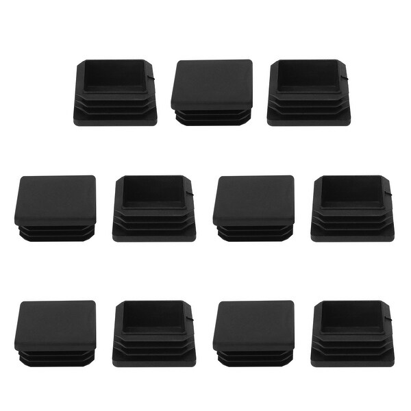 45 x 45mm Plastic Square Ribbed Tube Inserts End Cover Cap
