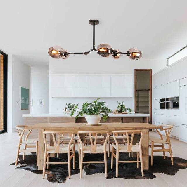 Belladepot Modern Full-angle Adjustable Chandelier with Smoked Glass Shades