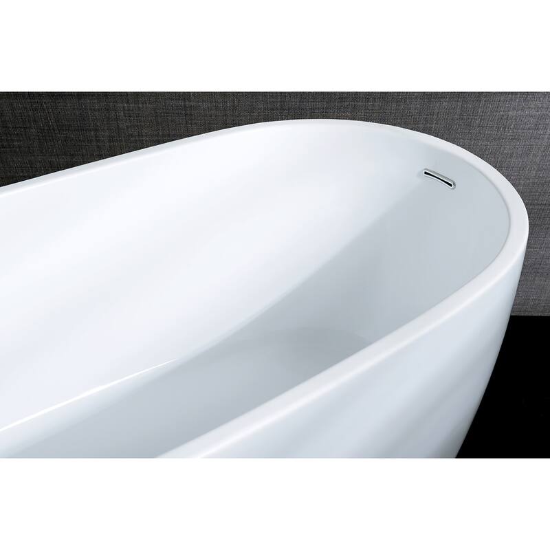 Kingston Brass Aqua Eden 68-1/8" Acrylic Soaking Bathtub for