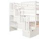 preview thumbnail 19 of 22, Full Over Full Bunk Bed Wooden Storage Bed with Storage Stairs, 2 Bedend Drawers and Side Book Shelf, Convertible Platform Bed