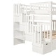 preview thumbnail 8 of 11, Multifunctional Design Wood Bunk Bed with Stairway, Maximized Storage Space and Guardrail, White