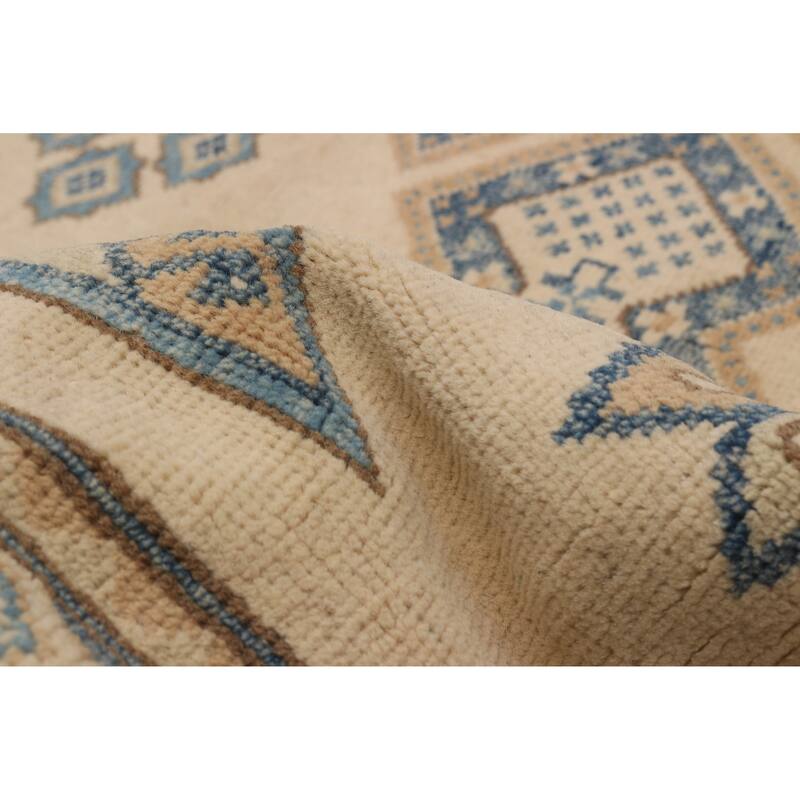 ECARPETGALLERY Hand-knotted Finest Ghazni Ivory Wool Rug - 7'0 x 9'3