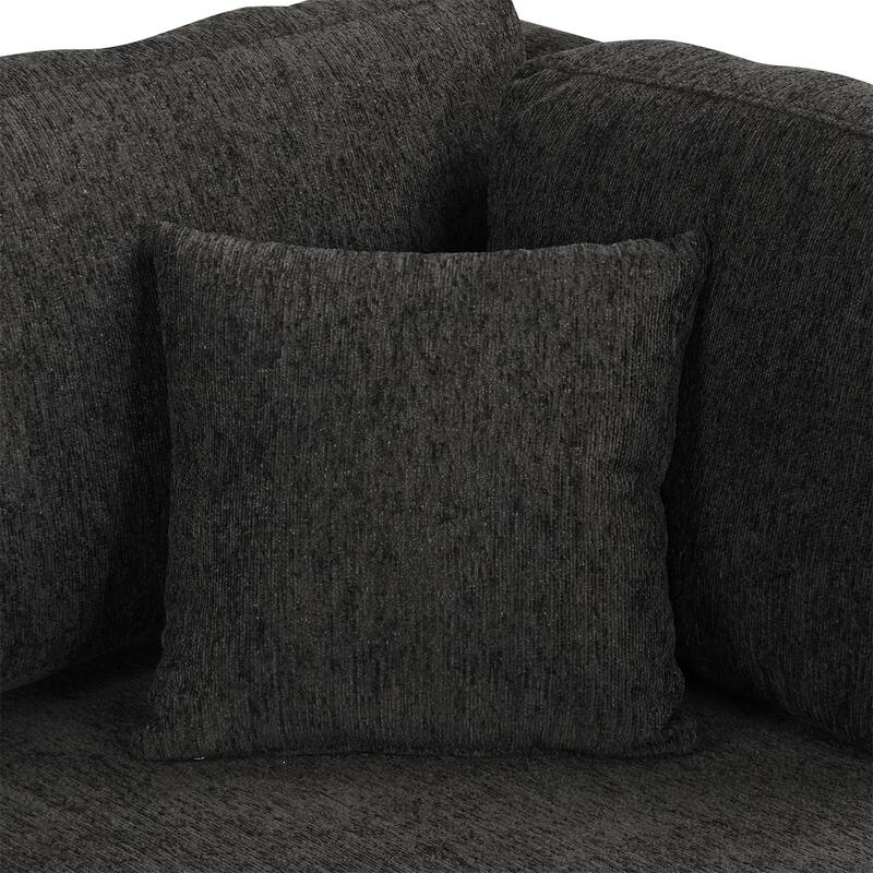 108.6" U-shaped Sectional Sofa with 3 Back Pillows & a Storage Chaise