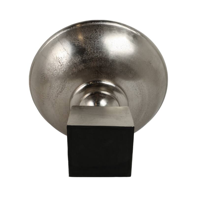 Aluminum Decorative Bowl Modern Pedestal Base Home Decor - 15" Silver - 20" x 20" x 15"